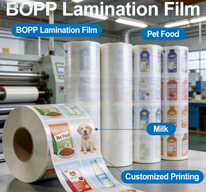 食品グレードの BOPP ラミネート フィルム ロールのカスタム印刷された柔軟な包装フィルム